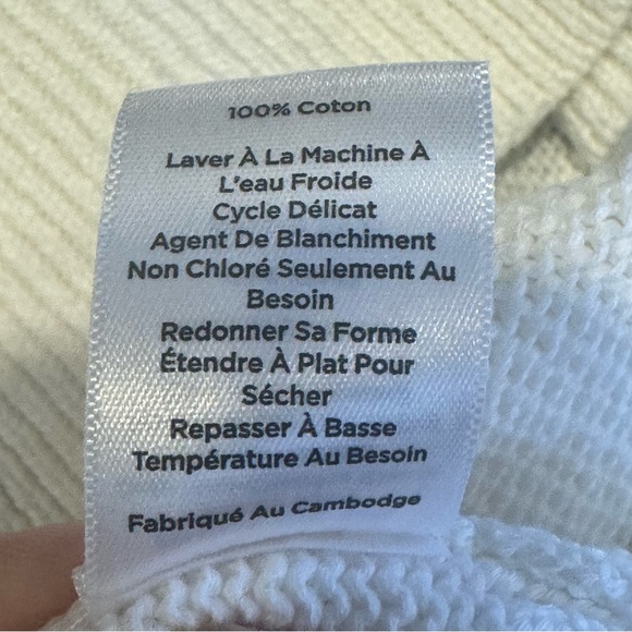 Talbots - White 100% Cotton - Puff Sleeve - Cable Knit Sweater - Large - Picture 8 of 10